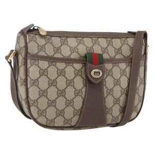 Authentic GUCCI GG Supreme Web Sherry Line Bag PVC Beige Gold 89 02 032